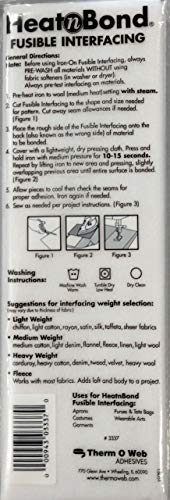 Therm O Web Thermoweb Heat N Bond Medium Weight Iron On Fusible Interfacing White 20 Inch X 36 Inch 3337 (4-Pack) #TOP1