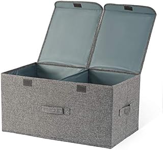 Storage Boxes with Lids,Cube Storage Box with Handles,Cotton Fabric Collapsible Storage Box ,Storage Bins Baskets for Clothes Toys DVDs Art and Books, CDs,Washing Laundry Organization or More