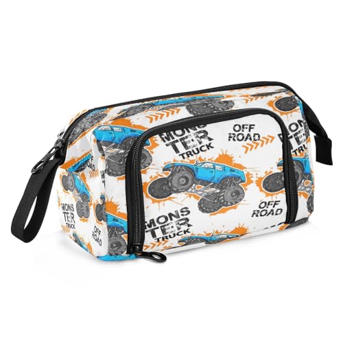 Astuccio per matite grande capacità motivo: Monster Truck per scuola adolescenti ragazze ragazzi uomini e donne Multicolore 9.4x3.7x5.9in