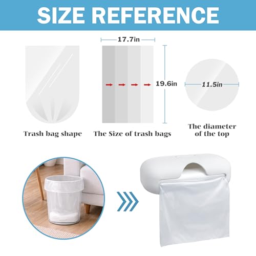 Image of Teivio 4 Gallon Trash Bags with In-Bin Dispenser, 150 Count | 15% thicker bathroom garbage bags, sturdy waste basket liners with dispenser for leak-resistant, easy refills.