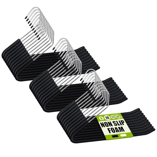 Spring Fever Non-Slip Sponge Padded Pants Hangers, Chrome