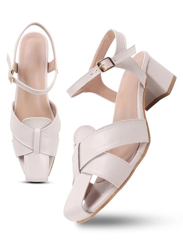 Image of SilverArrow womens Corvella Fashion Sandals|Block Heel Sandals With Buckle Closure|Casual Wear