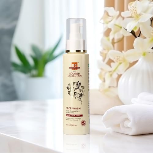 Image of Boericke & Tafel Nourish Face Wash - Infused with Gold Dust, Honey and Vitamin E for a Youthful Glow & Hydrating Skin - Silicone & Paraben Free for All Skin Types - Pack of 1 (100 ml)