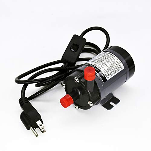 Home Brewing Pump Mp-10Rn Us Plug 110V/60Hz With In-Line Switch Wort Brewery Magnetic Drvie Water Pumps Food Grade High Temperature 284℉ 1/2 Inch Tube Interface Drinking Machine Pump Beer Filling #TOP1