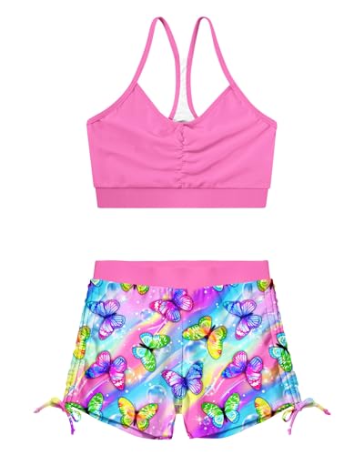 Vieille Girls Swimsuit 2 Piece Bikini Bathing Suit Quick Dry Swimwear Size 7-12 Years