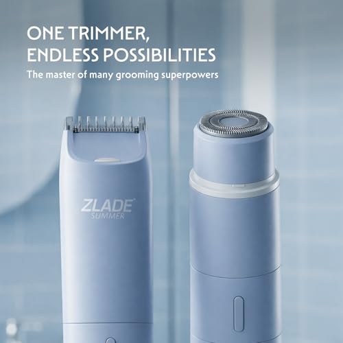 Image of Zlade Summer Vacay 2 in 1 Facial Hair Removal Shaver and Body Trimmer for Women | Face, Body, Bikini Line | Rechargeable with USB C | Waterproof and Showerproof, Easy to Clean Design | Travel Friendly, Compact, Quick and Painless Hair Removal Machine