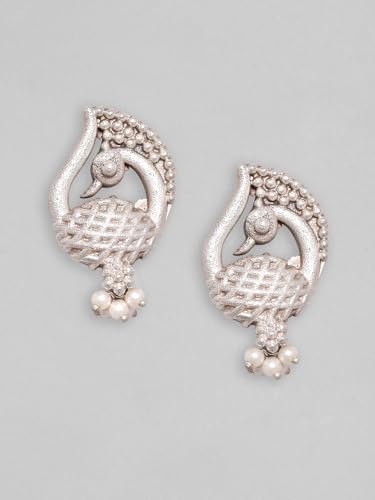 Image of Rubans Oxidised Drop Earrings Stylish Trendy Jewellery Gift for Women & Girls