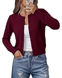 BTFBM Cardigan Sweaters for Women Cashmere Sweater Lightweight Button Down Casual Knit Shrugs Tops Early Spring Fashion(Burgundy, Small)
