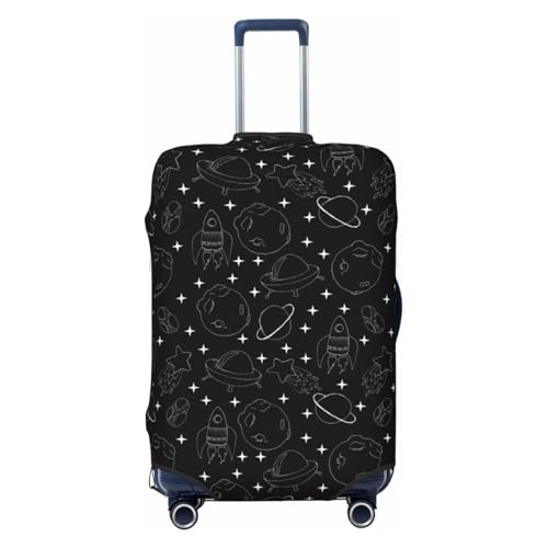 Spaceship Luggage Cover Washable Elasticated Luggage Covers for Suitcase tsa Approved Stylish Dust and Scratch Resistant Luggage Case Protector