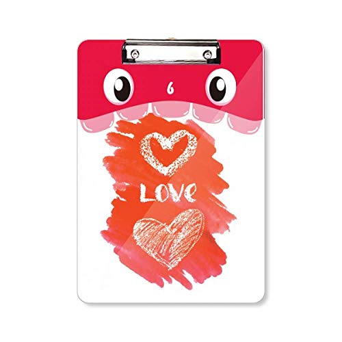 Porte-bloc A4 Love You rouge rigide pour l'organisation de vos documents au bureau