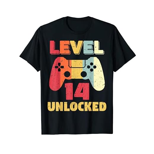 Nivel 14 Desbloqueado Divertido Videojugador 14 ° Cumpleaños Camiseta