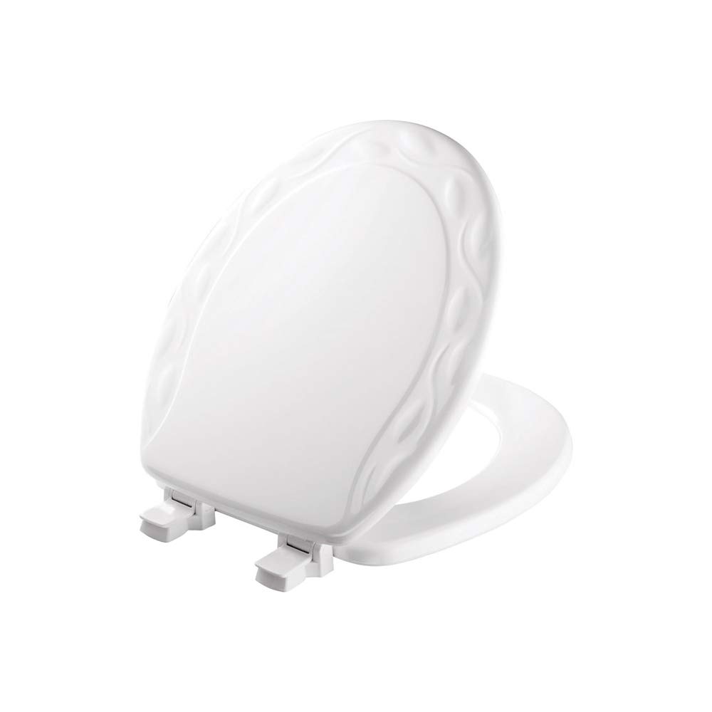 Bemis 34EC 000 Mayfair Commercial Round Plastic Seat, Closed Front with Cover, White