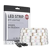 BTF-LIGHTING WS2815 (Upgraded WS2812B) LED Strip Light,UL Listed,16.4FT 150 LED/Pixels,Flexible Chasing RGB,Dual Signal Individually Addressable,5050SMD,3M Tape,DC12V IP30(No Adapter or Controller)