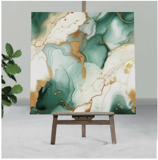 Image of INFINITY DECOR Bottle Green with Golden Touch Marble UV Panels Marble UV Sheets, self Adhesive Wall Tile (60 cm * 60 cm),Marble Look Wall Panels for Homes and Offices(Pack of 10)