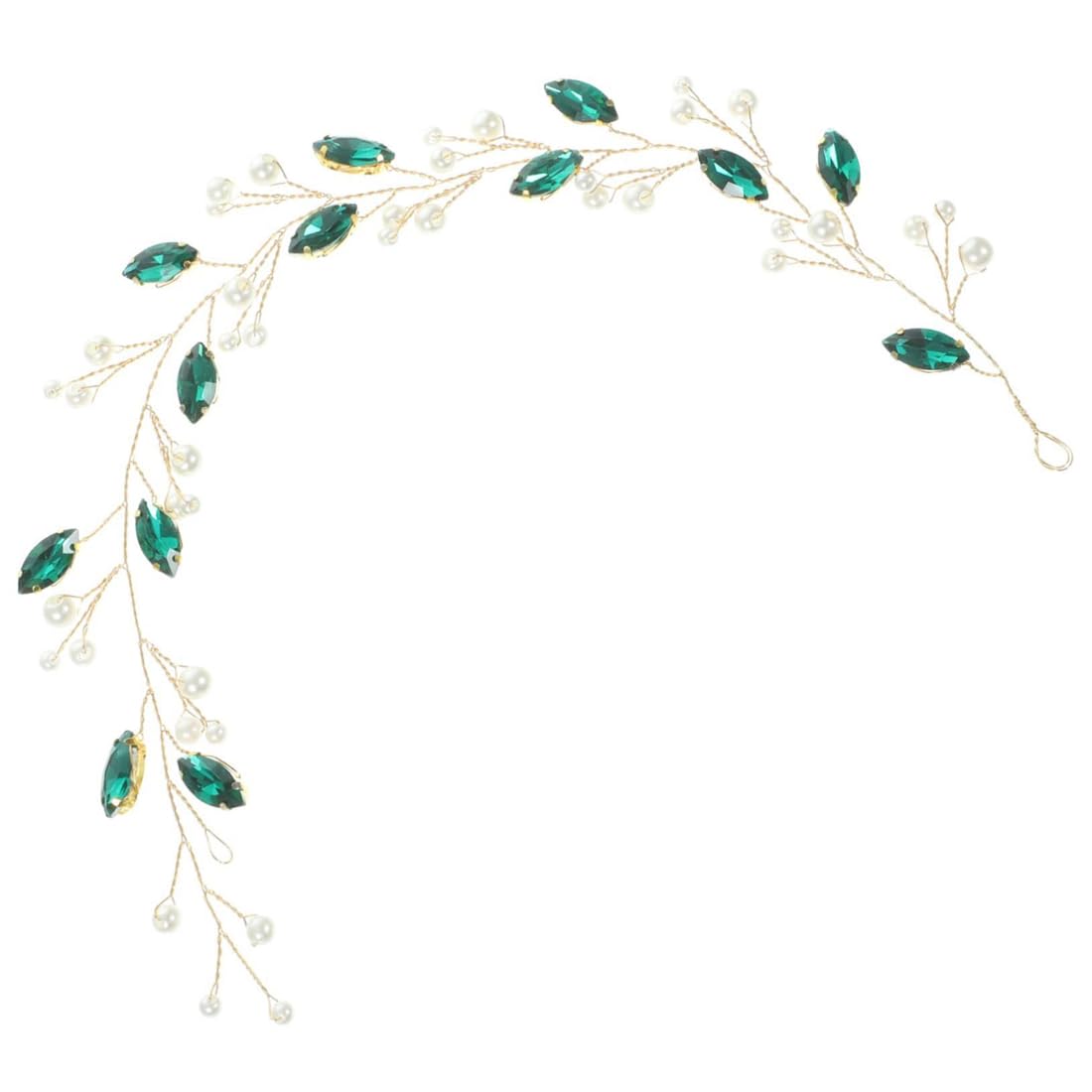 LuLiyLdJ Accesorios para el cabello de novia con cristal de diamantes de imitación banda de pelo de novia verde de cristal de la hoja banda de pelo Accesorios para el cabello para mujeres y niñas