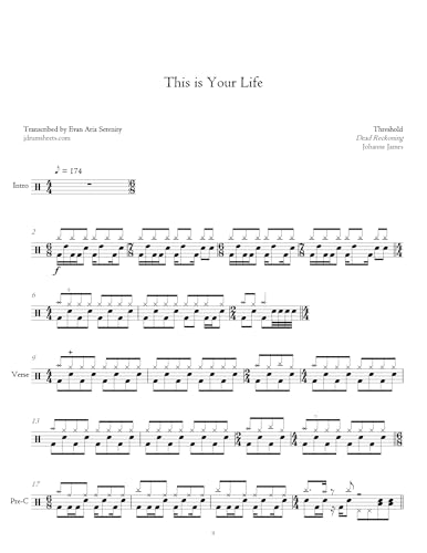 Image of Threshold - This is Your Life: Drum Sheet Music (JDS: Threshold Drum Sheet Music)