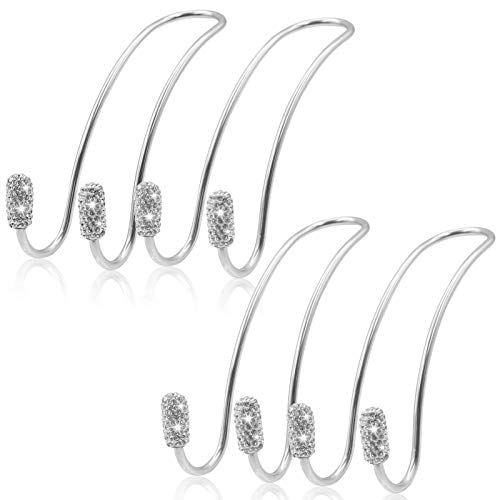 Auto Hooks,Bling Car Hangers,Rhinestone Car Back Seat Headrest Organizer Universal Car Handbag Hook for Purse Bag Storage for Vehicle SUV Truck (Sliver - 4pack)