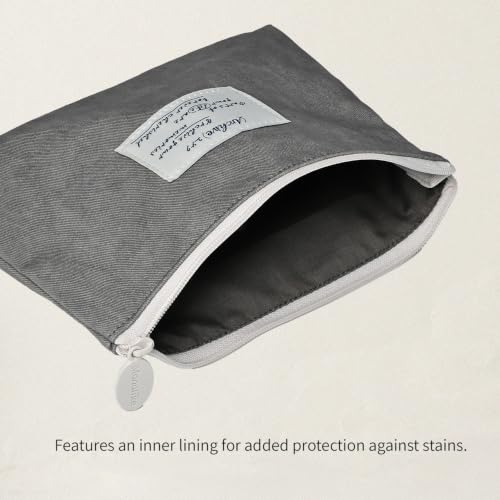 Image of Monolike Archive 247 Faded Flat Pouch, Light Gray - Makeup Bag, Cosmetic Bag, Travel Bag, Toiletry Bag, Organizer, Storage Bag