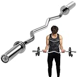 Rage Fitness EZ Curl Bar – 47 Inch, 2 inch | 17lbs Alloy Steel with Chrome Finish & Nylon Bushings EZ Bar with 400lbs Max Capacity – Home Gym Curling Bars for Weightlifting & Other Upper & Lower Body Movements