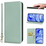 NanHou For 適用する Google Pixel 9A 5G ケース 手帳型 超繊皮カバー 手帳型 耐衝撃 保護カバー 内蔵マグネット 財布型 携帯カバー カードポケット スタンド機能 リストバンド ピクセル 9A - ライトグリーン