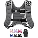 Fragraim Weighted Vest for Women Men - 12lb Weight Vest with Reflective Stripe, Detachable Phone Pouch, Ideal for Walking, Strength Training, Running, Workout, Cardio and Weight Loss - Grey