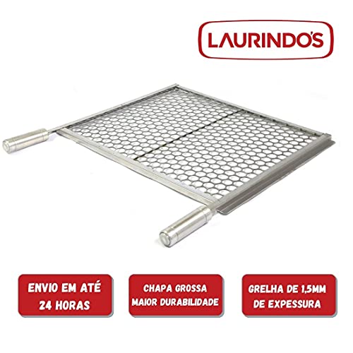 Grelha Moeda Inox Chapa Grossa C/Aba 47x43 Churrasco GML550