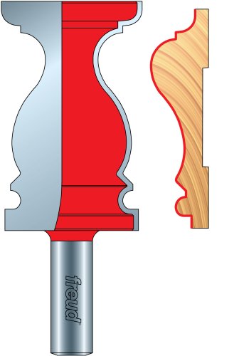 Freud 1-11/16" (Dia.) Chair Rail Bit with 1/2" Shank (99-475), Perma-SHIELD Coating Red - Image 2