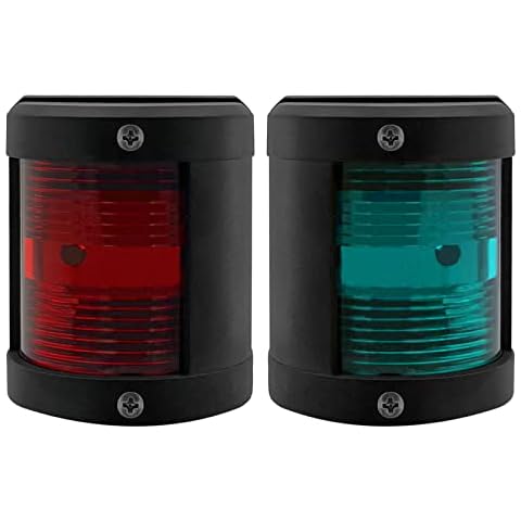 ISURE MARINE Boat Green Starboard and Red Port Side Black Stern LED Navigation Light 90° IP66 Anchor Signal Mast Light Cover