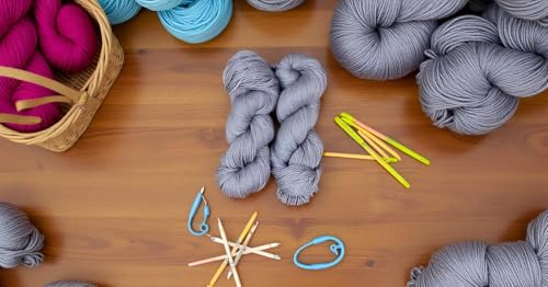 Image of Brilon Steel Grey (200 gm) Wool Hank Hand Knitting Wool /Art Craft Soft Fingering Crochet Hook Yarn, Needle Knitting Yarn Thread dye SM-NB