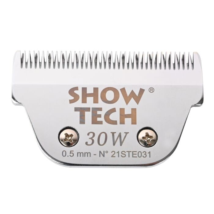 Show Tech Pro Wide Snap-on Clipper Blade - Wide Width for Larger Breeds - Ultra-Fine Finish - Carbon Steel - #30W