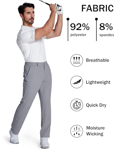 MAGCOMSEN Mens Golf Pants Stretch Dress Pants Quick Dry Water Resistant Lightweight Flat Front Work Pants Moisture Wicking3