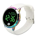 Sonew Elegante Orologio Digitale da Uomo con Schermo a Colori Rotondo, Caratteristiche e Funzioni di Allarme Eleganti, per lo Sport e l'uso Quotidiano (#8)