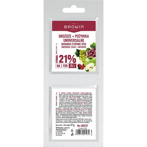Browin 400537 Bayanus-Hefe + Nährsalz – universell für alle Weinsorten - 17 g