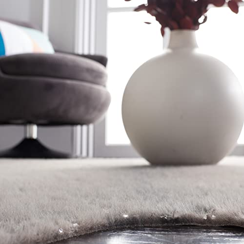 Tapete SAFAVIEH Faux Cow Hide 152x197 cm Gris Oscuro miniatura 5