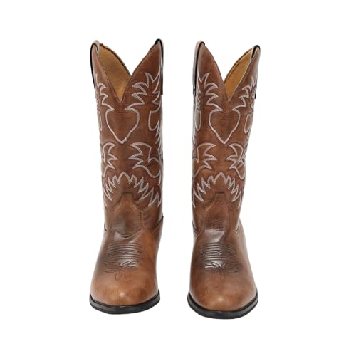 Cowboy Boots for Men Wide Toe boots Embroidered Western Boots Traditional Country Boot Pull On Slip Resistant Boots3