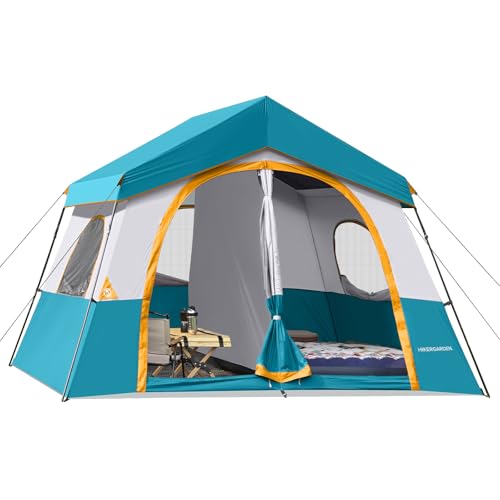 HIKERGARDEN 8 Person Camping Tent - Portable Family Cabin...