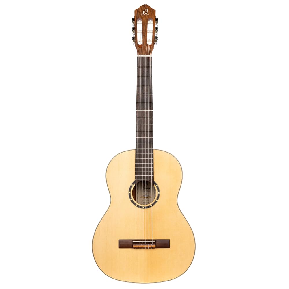 Ortega Guitars Konzert Gitarre Linkshänder – 4/4 – Family Series – Inklusive Gig Bag – Fichte, Mahagoni, Natur (R121L) | Nylonsaitengitarre, Fichtendecke & Mahagoni-Korpus Satin-Finish, inkl. Pro-Gigbag, R121L