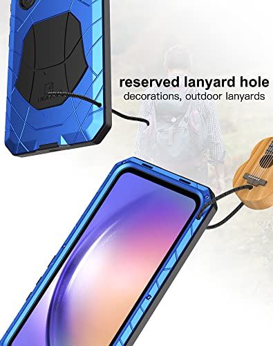 Foluu Galaxy A54 5G Case, Galaxy A54 5G Metal Phone Case, Aluminum Metal Shockproof Bumper Frame Case Soft Rubber Silicone Military Heavy Duty Hard Case For Samsung Galaxy A54 5G 2023 (Blue) #TOP6