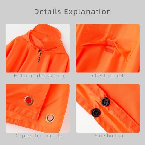 Image of Multi functional cape hooded raincoat suitable for outdoor camping and hiking, suitable for both men and women