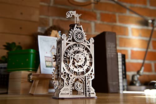 Ugears Old Clock Tower Holz 3D Puzzle - 3D Holzpuzzle Erwachsene Mittelalterlicher Uhrenturm Modellbausatz Erwachsene - Mini Uhrwerk Bauset… – Ansicht 6