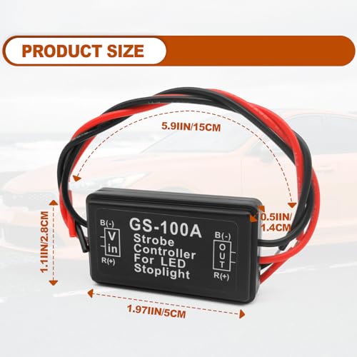 RBOKO 2 PCS 12-30V Strobe Brake Light, LED Flash Module Flash Strobe Controller for Brake Light Tail Stop Light, Motorcycles, Cars Tail Stop Brake Light