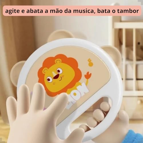 Pandeiro De Brinquedo Infantil Musical Pandeirinho Interativo Educativo Para Crianças Kidino