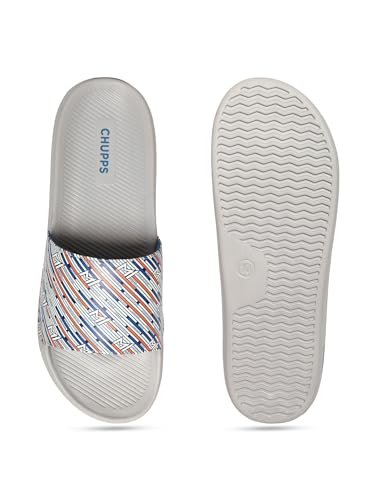 Image of CHUPPS X Mi Surge White & Navy Drift Orthopedic Slippers | Soft Footpharma Footbed | Breathable Ventilation Holes | Lightweight Flip Flops | Anti-Skid Chappals for Everyday For Mens