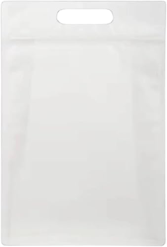 Food Grade Laminated Zip Lock Stand-Up Carry Frosted Plastic Bags With Handle Flat Bottom 10Pack - BPH-2024-229