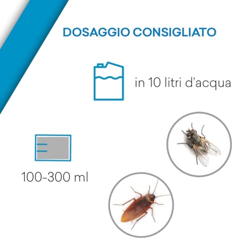 V Vebi Insetticida Draker 10.2 - Insetticida Concentrato Contro Insetti Striscianti E Volanti, Azione Tecnologica Microincapsulazione, 100% Made In Italy - 1 Litro - 5