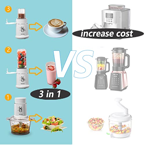 Homeleader Electric Food Chopper - Blender And Food Processor Combo, 3 In 1 Food Grinder Electric For Meat, Vegetables, Fruits, Coffee, 8 Cup Glass Bowl With 2 Speeds And 4 Stainless Steel Blades, Coffee Grinder, Meat Chopper #TOP5