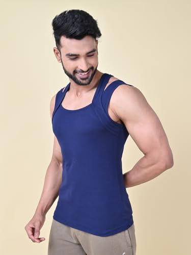 Image of Rupa Colors Athlefit X Gym Vest for Men, 100% Cotton Fabric, Breathable and Stretchable, Racerback with Criss Cross Shoulder Strap, Pack of 1