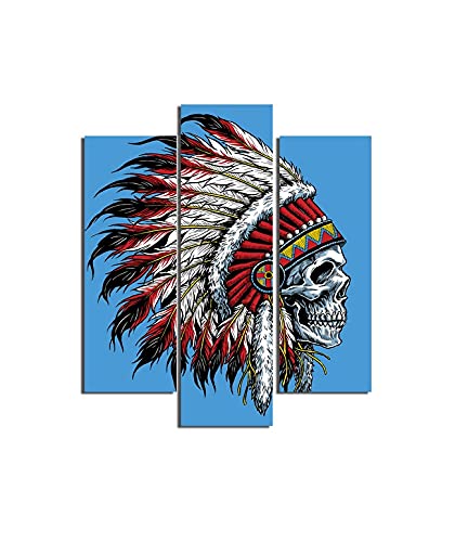 Tableau Skull Homemania triptyque haut de gamme en bois MDF de 60cm