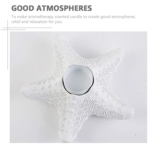 Alipis 2Pcs Star Shape Candlestick Marine Life Candle Holders Tealight Candle Holder Votive Candle Cups Desktop Mediterranean Candlestick For Wedding Home Table Centerpiece Decor White #TOP1