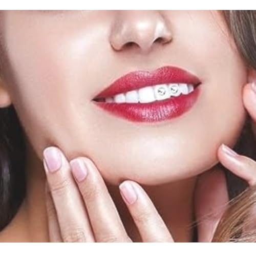 Angelkiss Zahn Edelstein 10pcs 2mm Zahn Zahn Kristall Ornamente Zähne Schmuck Dekoration Nagel Schmuck（Weiß 2 Kartons）